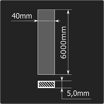 Полоса горячекатаная 5,0*40 6м ст.3сп ГОСТ 103-2006