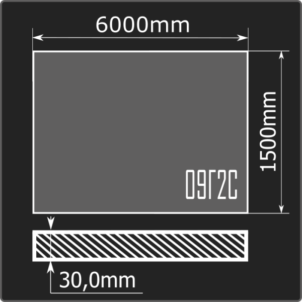 Лист горячекатаный 30*1500*6000 09Г2С ММК ГОСТ 19281-2014