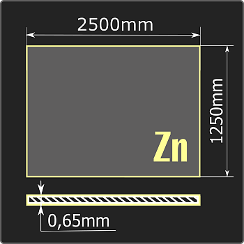 Лист оцинкованный 0,65*1250*2500 ст.08пс Кармет ГОСТ 14918-2020