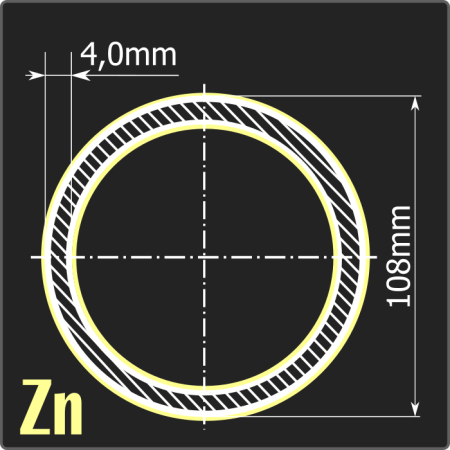 Труба электросварная оцинкованная 108*4,0 ст.3пс ГОСТ 10705-80 12м