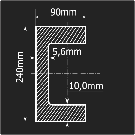 Швеллер 24П ст.3сп 12м ГОСТ 535-2005/ГОСТ 8240-97