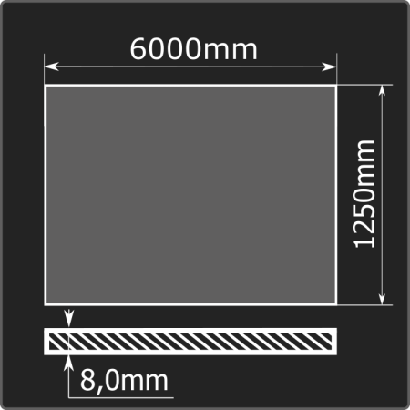 Лист горячекатаный 8,0*1250*6000 ст.3сп Феррум ГОСТ 14637-89