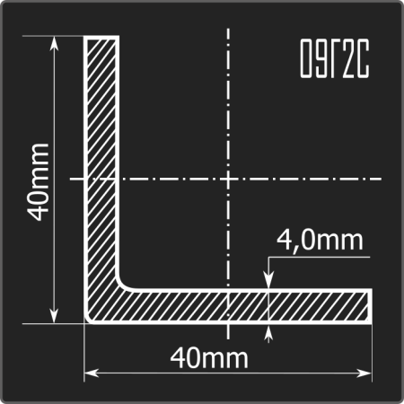 Угол холоднокатаный 40*40*4,0 09Г2С Феррум 6м ГОСТ 19281-2014