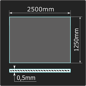 Лист холоднокатаный 0,5*1250*2500 ст.08пс ММК ГОСТ 16523-97