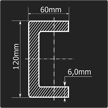 Швеллер холоднокатаный 120*60*6,0 ст.3пс Феррум 12м ГОСТ 8278-83