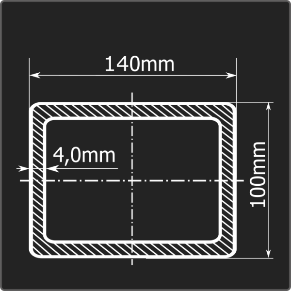 Труба проф. 140*100*4,0 ст.3сп Феррум 12м ГОСТ 13663-86
