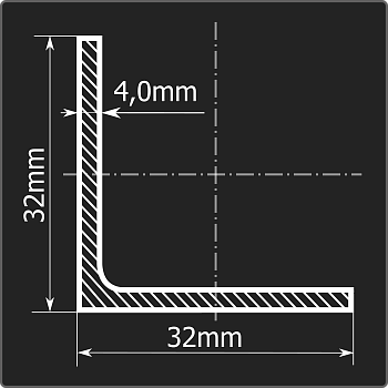Угол 32*32*4,0 ст.3сп 12м ГОСТ 535-2005/ГОСТ 8509-93