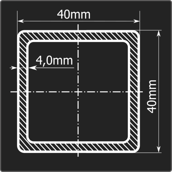 Труба проф. 40*40*4,0 ст.3сп Феррум 6м ГОСТ 13663-86