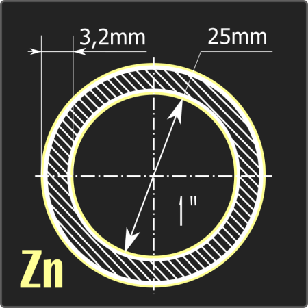 Труба ВГП оцинкованная 25*3,2 ст.3сп ГОСТ 3262-75 6м