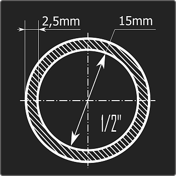 Труба ВГП 15*2,5 ст.3сп Феррум 6м ГОСТ 3262-75