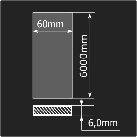 Полоса горячекатаная 6,0*60 6м ст.3сп Феррум ГОСТ 103-2006
