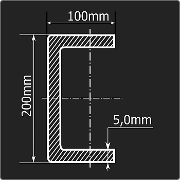 Швеллер холоднокатаный 200*100*5,0 ст.3пс Феррум 12м ГОСТ 8278-83