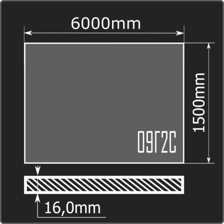 Лист горячекатаный 16*1500*6000 09Г2С ММК ГОСТ 19281-2014
