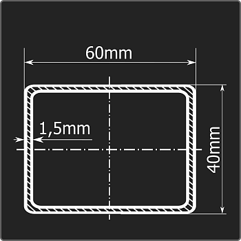 Труба проф. 60*40*1,5 ст.08пс Феррум 6м ГОСТ 13663-86