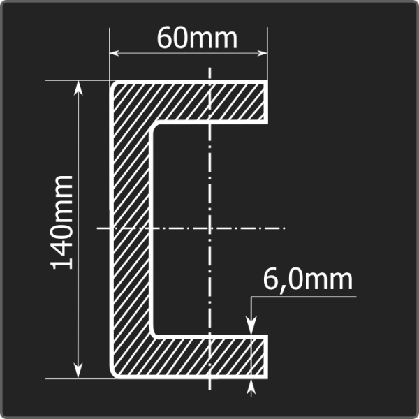 Швеллер холоднокатаный 140*60*6,0 ст.3пс Феррум 12м ГОСТ 8278-83