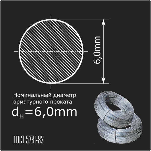 Арматура 6,0 А-I (А240) ГОСТ 5781-82 (бухты)