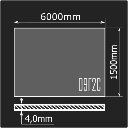 Лист горячекатаный 4,0*1500*6000 09Г2С ММК ГОСТ 19281-2014