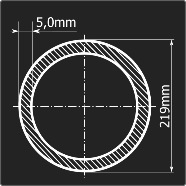 Труба электросварная 219*5,0 ст.20 Феррум 12м ГОСТ 10705-80