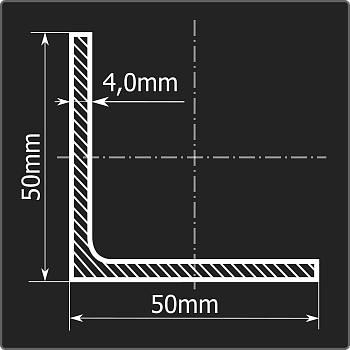 Угол 50*50*4,0 ст.3сп 12м ГОСТ 535-2005/ГОСТ 8509-93