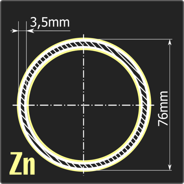 Труба электросварная оцинкованная 76*3,5 ст.3пс ГОСТ 10705-80 12м