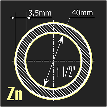 Труба ВГП оцинкованная 40*3,5 ст.3пс ГОСТ 3262-75 6м